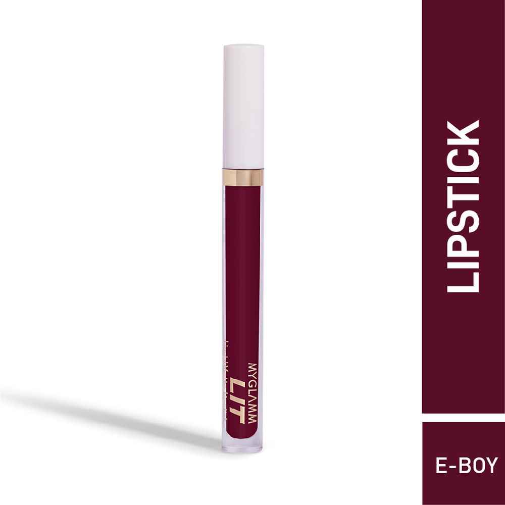 Buy MyGlamm LIT Liquid Matte Lipstick-E-Boy (3 ml) - Purplle