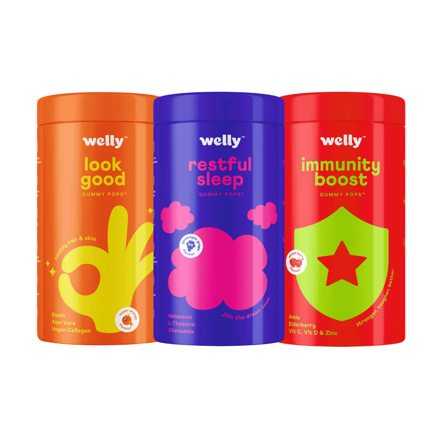 Buy Welly Look Good, Restful Sleep, Immunity Boost Multivitamin Gummies for Glowing Skin & Beauty Sleep - Purplle