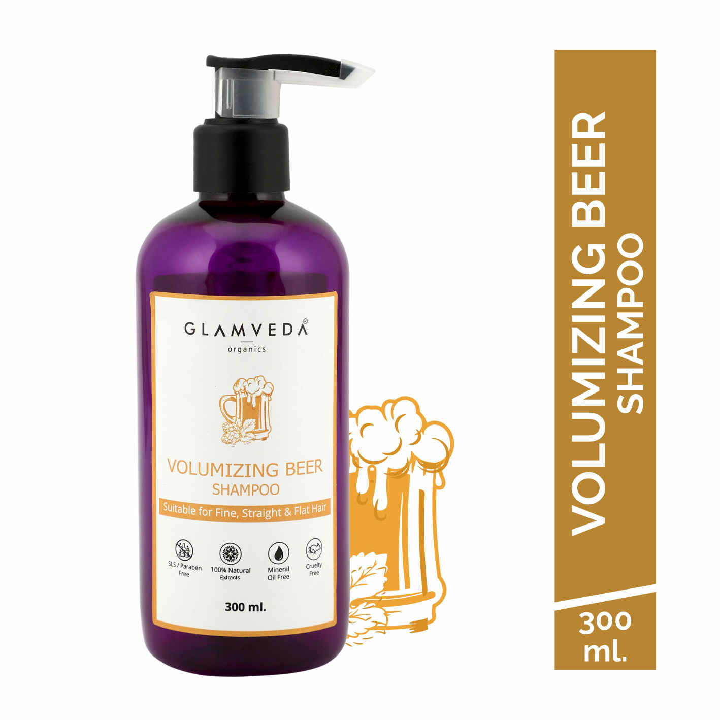 Buy Glamveda Volumizing Beer Shampoo (300 ml) - Purplle