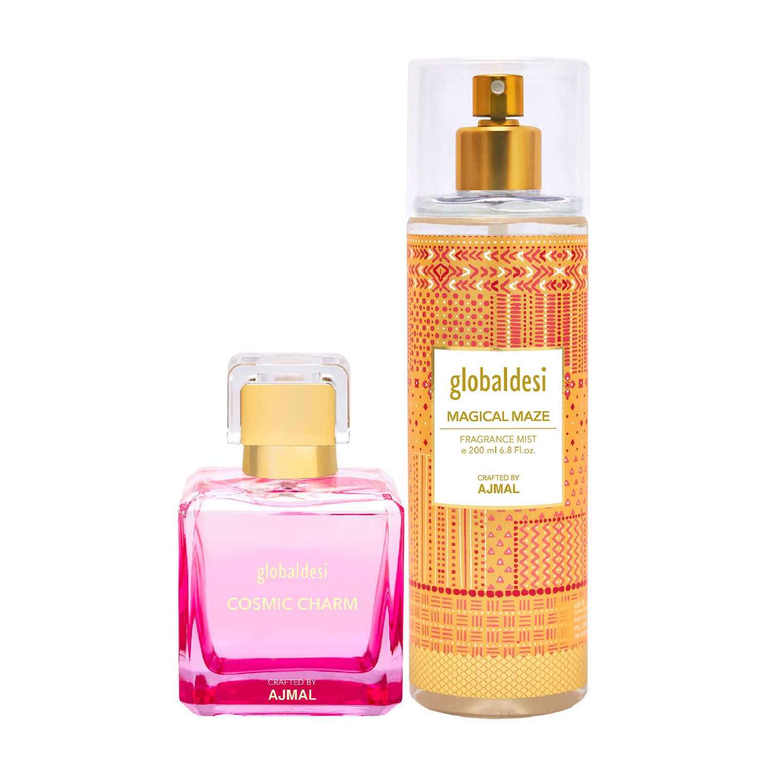 Buy Global Desi Cosmic Charm Eau De Parfum 100ML & Magical Maze Body Mist 200ML Pack of 2 for Women Crafted by Ajmal + 2 Parfum Testers - Purplle