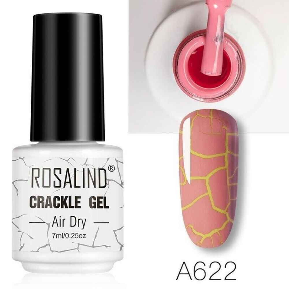 Buy ROSALIND Crackle Gel Air Dry Polish Cracking Nail Lacquer Quick Drying Nail Art Gel (RL-7ml-A622) - Purplle
