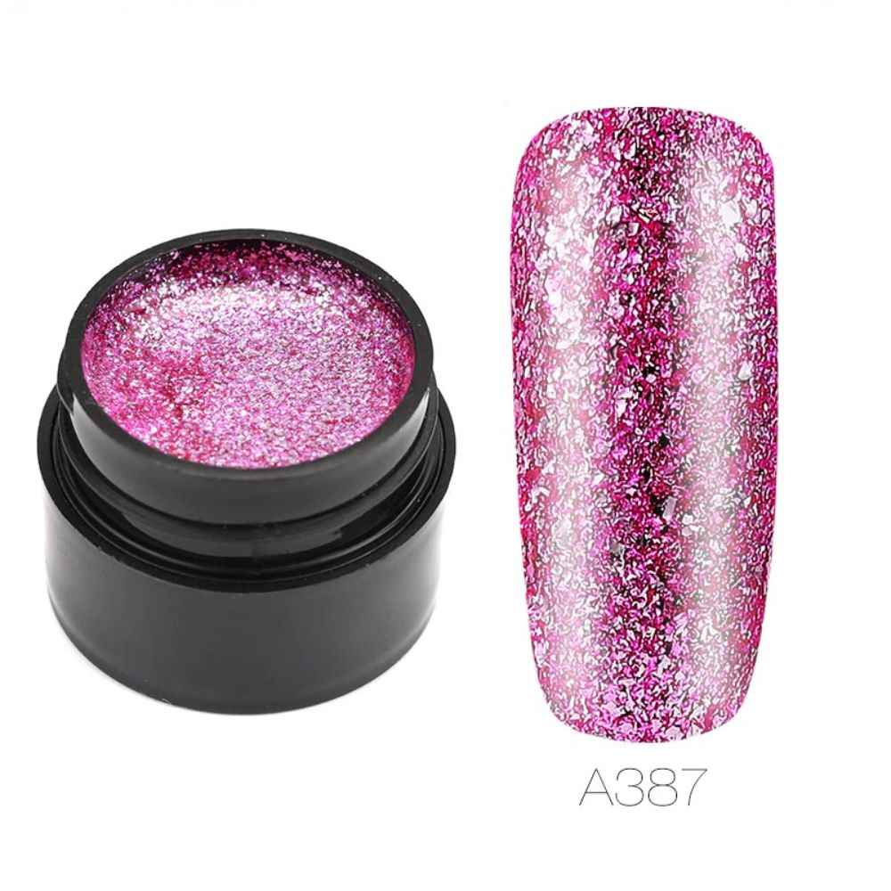 Buy Rosalind Hybrid Varnishes Gel Nail Polish Set Glitter Platinum Painting Nails Art Poly UV Gel (RL-5ML-A387) - Purplle