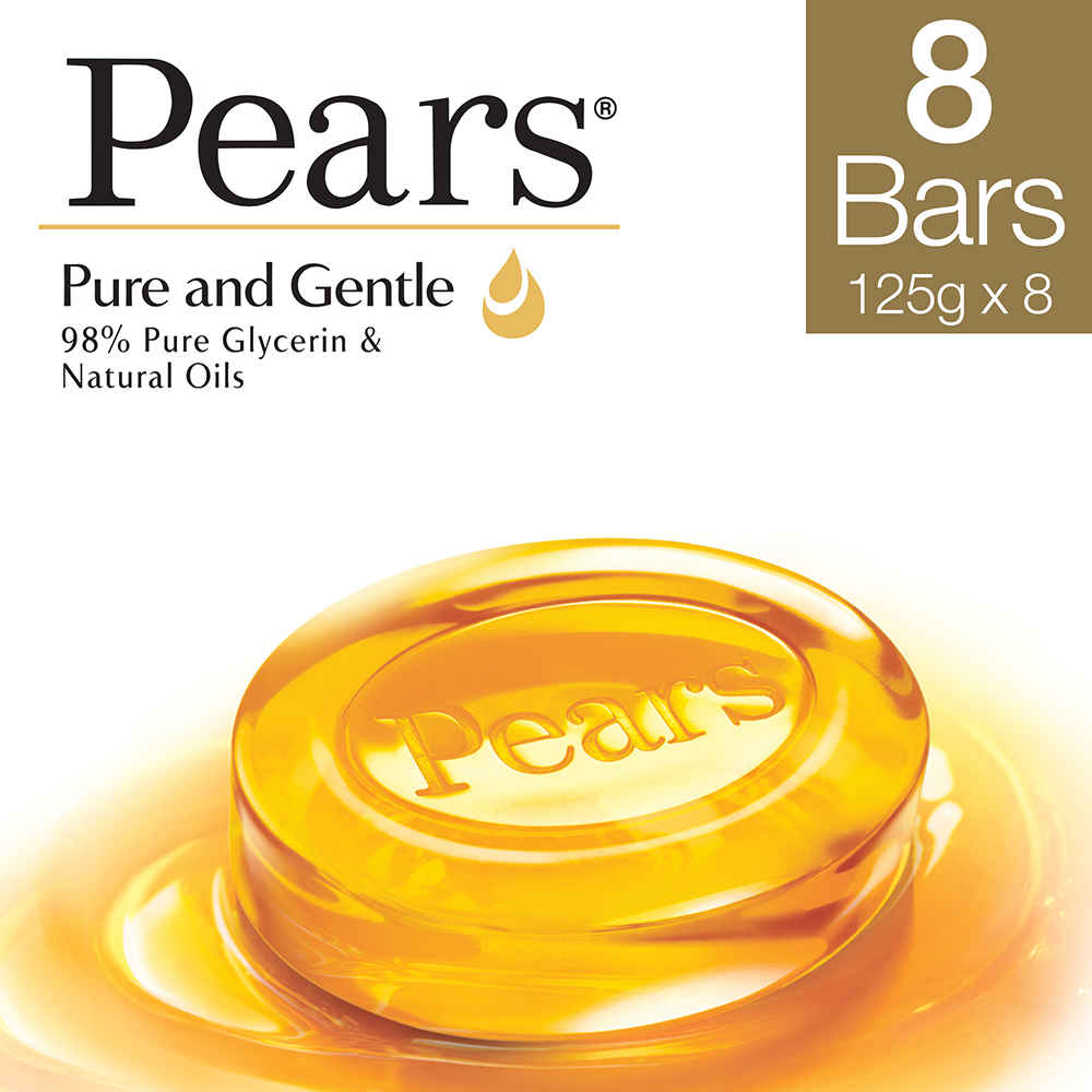 Buy Pears Moisturising Bathing Bar Soap with Glycerine Pure & Gentle - For Golden Glow - (125g x 8) - Purplle