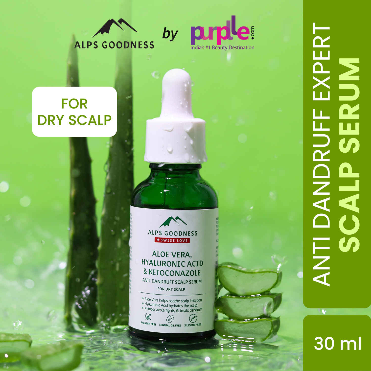 Buy Alps Goodness Aloe Vera, Hyaluronic Acid & Ketoconazole Anti Dandruff Scalp Serum For Dry Scalp (30 ml)| Anti-Dandruff Serum| Hair Serum - Purplle