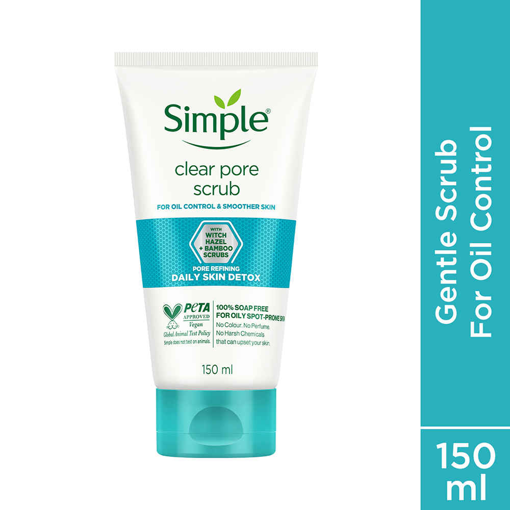 Buy Simple Daily Skin Detox Clear Pore Facial Scrub 150 ml - Purplle