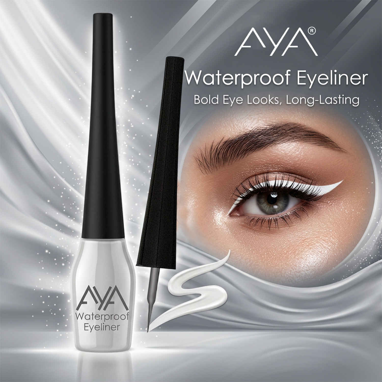 Buy AYA Waterproof Eyeliner, White (5 ml) - Purplle
