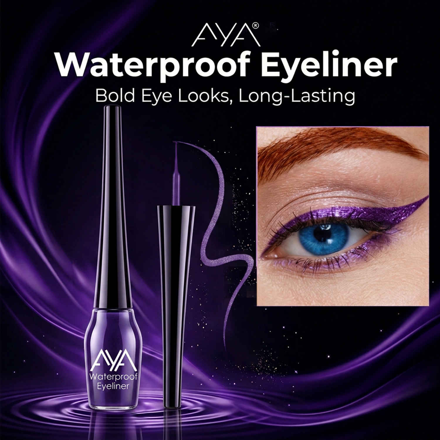 Buy AYA Waterproof Eyeliner, Purple (5 ml) - Purplle