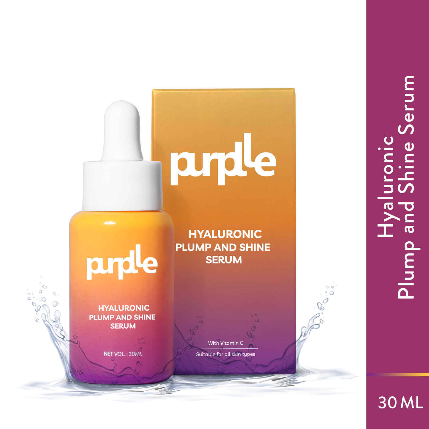 Buy Purplle Hyaluronic Plump and Shine Serum | All Skin Types | Hydrating | Anti-aging | Diminishes Pigmentation | Maintains Elasticity (30 ml) - Purplle