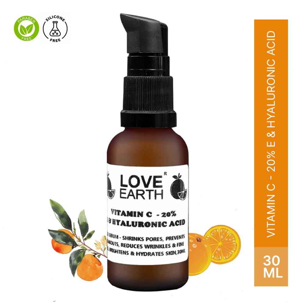 Buy Love Earth Vitamin C Serum For Skin Hydration, Reduces Wrinkles & Hyperpigmentation With Pure Vitamin C & Organic Witch Hazel 30ml - Purplle