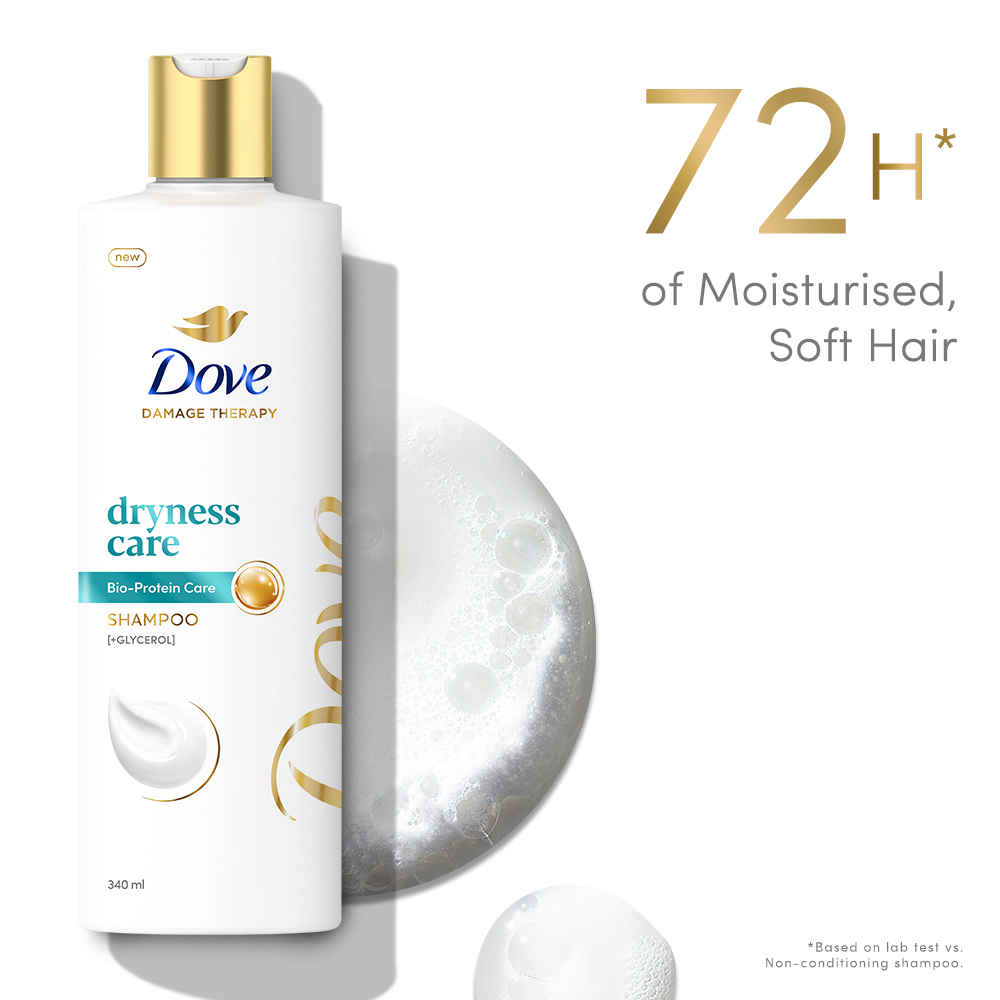 Buy Dove Dryness Care Shampoo (340 ml) - Purplle
