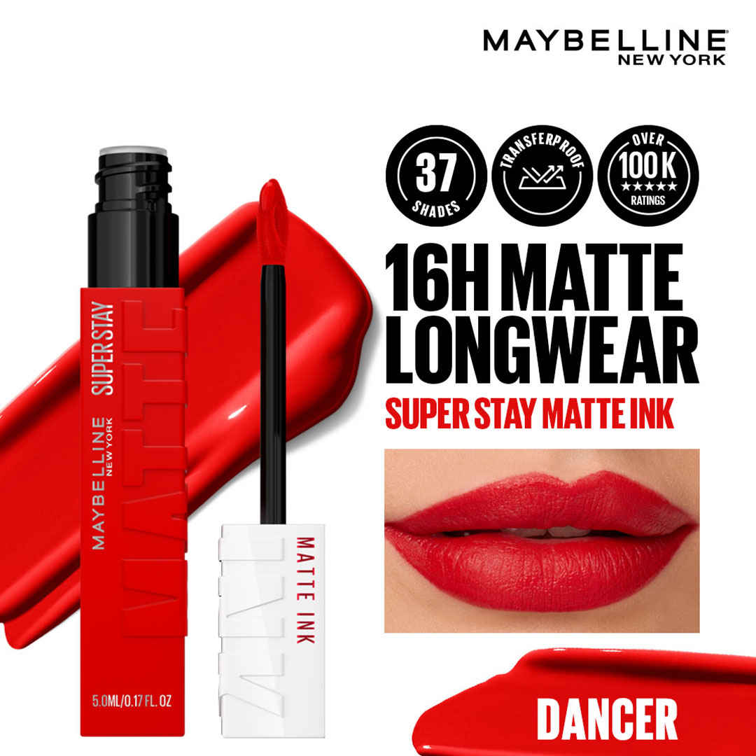 Buy Maybelline New York Super Stay Matte Ink Liquid Lipstick, Lasts Up to 16H - 118 Dancer, 5 ml - Purplle