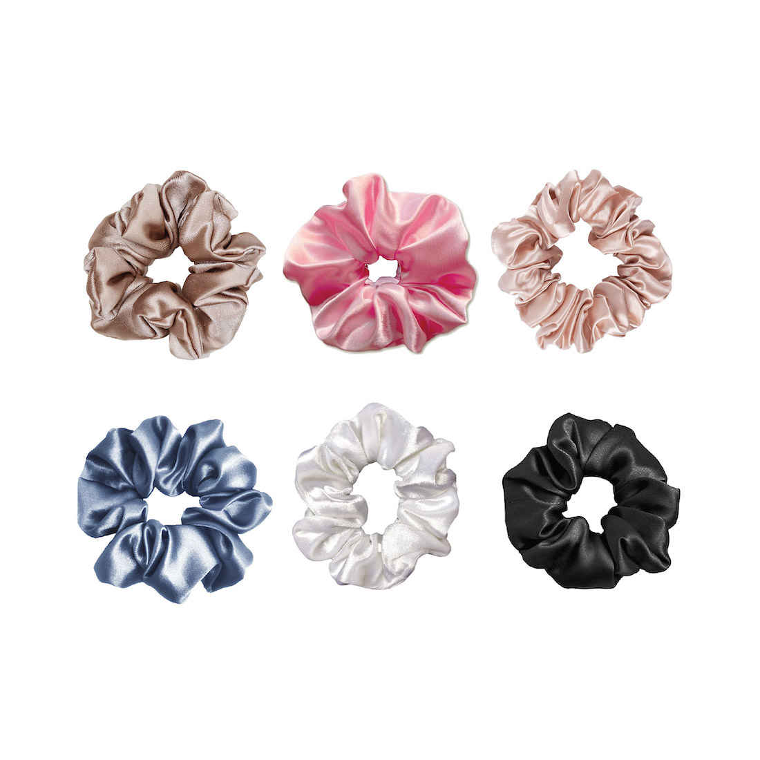 Buy GUBB Satin Scrunchies For Women, Multicolour Elastic Hair Bands - Pack of 6 - Purplle