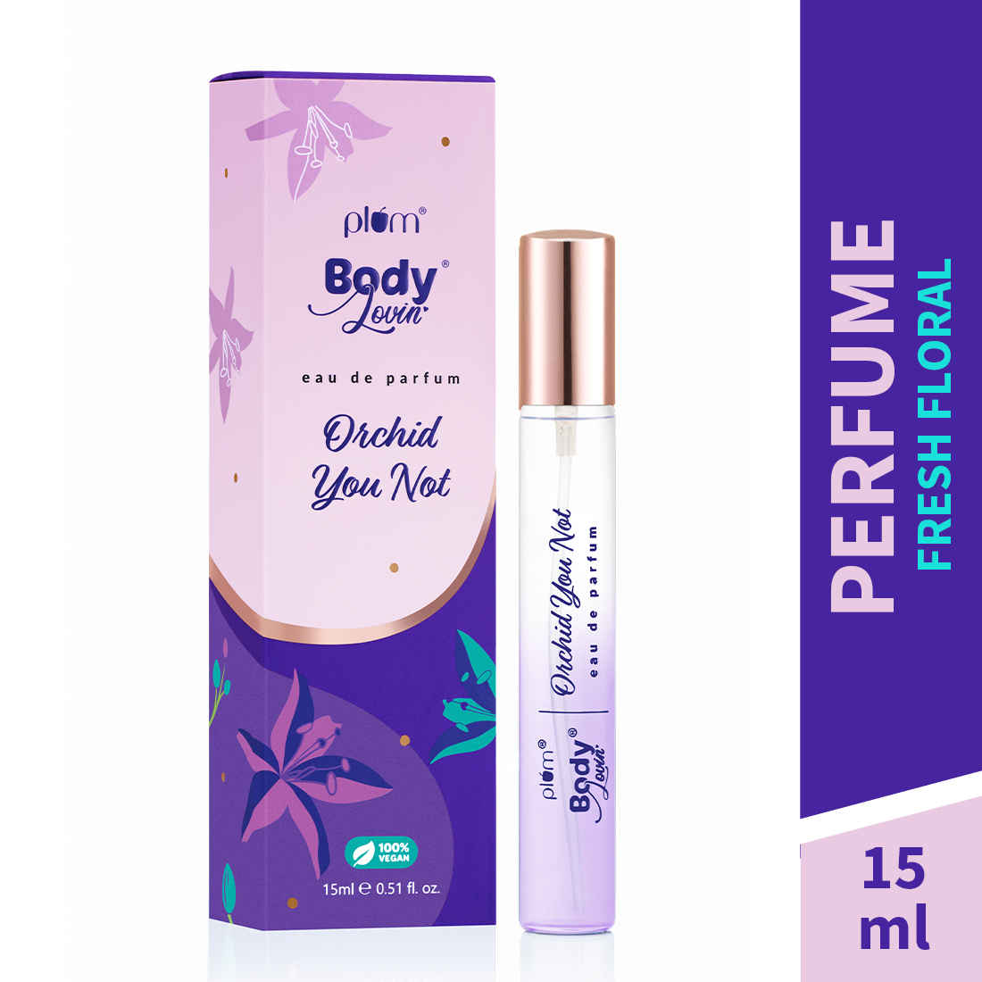 Buy Plum BodyLovin' Orchid-You-Not Perfume | Long Lasting & Premium Fresh Floral Fragrance | Luxury Perfume For Women | Red Apple, Freesia & Musk Notes | Travel-Friendly | High On Fun (15 ml) - Purplle