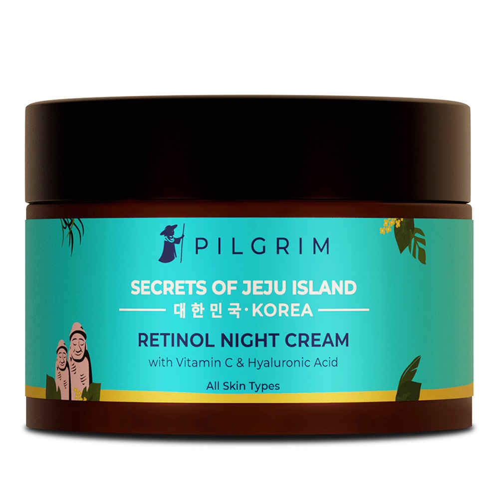 Buy Pilgrim Retinol Anti-Ageing Night Repair Cream with Vitamin C & Hyaluronic Acid, 50g - Purplle