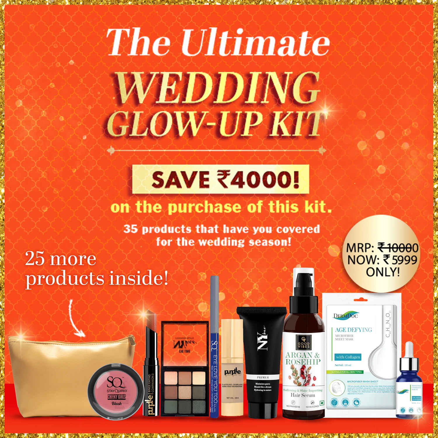 Buy Ultimate Wedding Glow up Kit with 35 Beautifying Products - Purplle