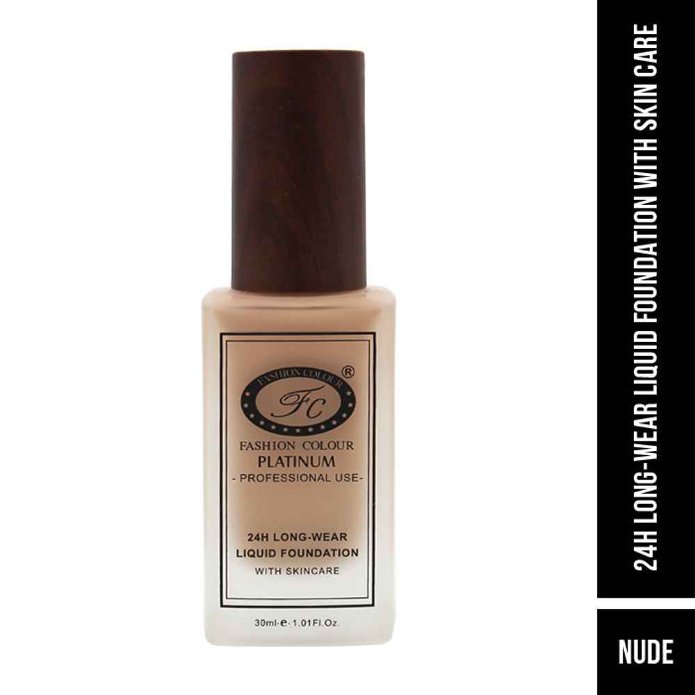 Buy FASHION COLOUR 24HR LONGWEAR LIQUID FOUNDATION WITH SKIN CARE - NUDE - Purplle