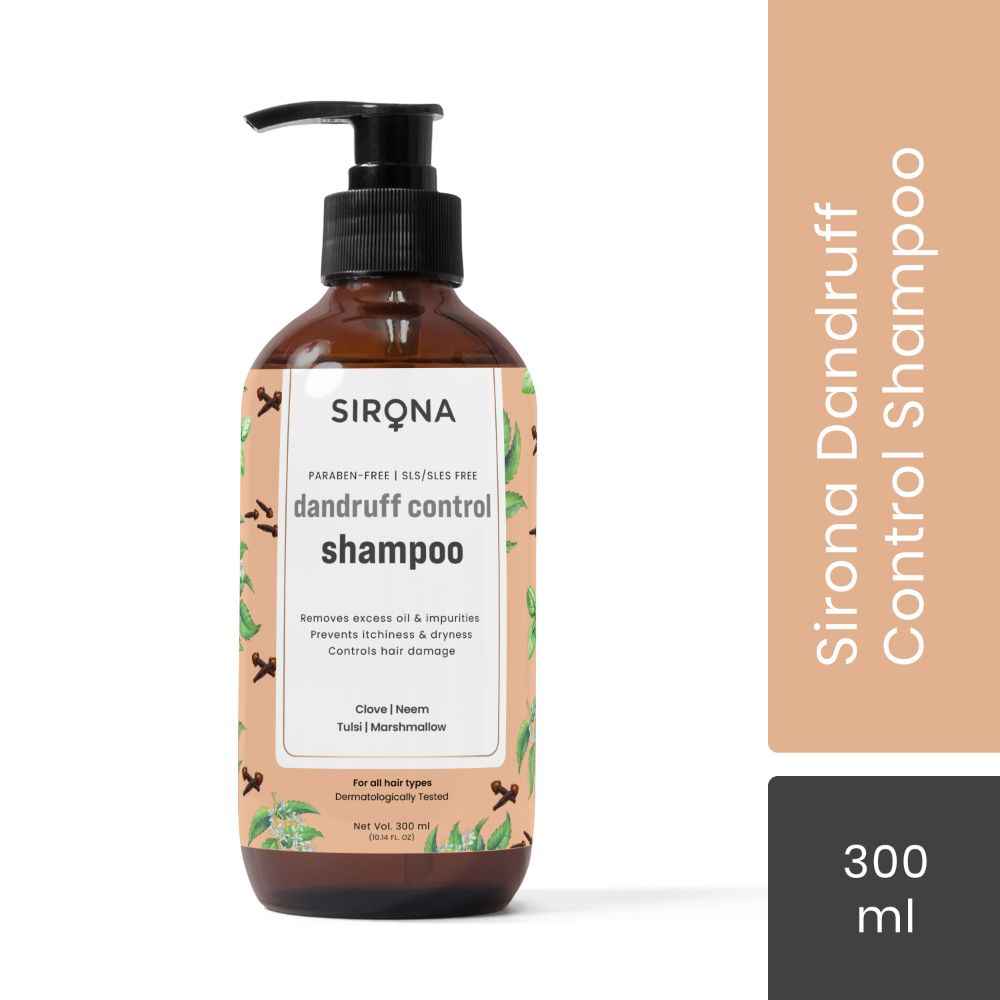 Buy Sirona Marshmallow & Clove Anti Dandruff Shampoo with Neem & Tulsi for Men & Women (300 ml) Paraben Free & SLS Free | Dermatologically Tested - Purplle