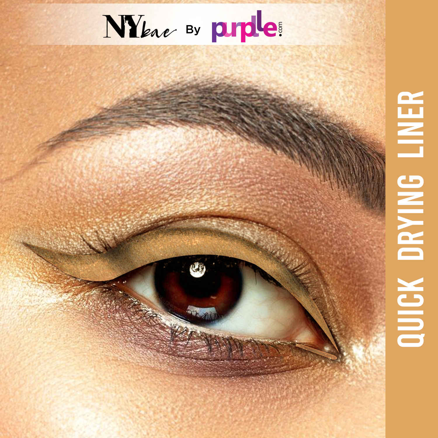 Buy NY Bae Ellis Eyeland Eyeliner | Liquid Eyeliner | Glossy | Waterproof - Gold Glimpse 05 (6 ml) - Purplle