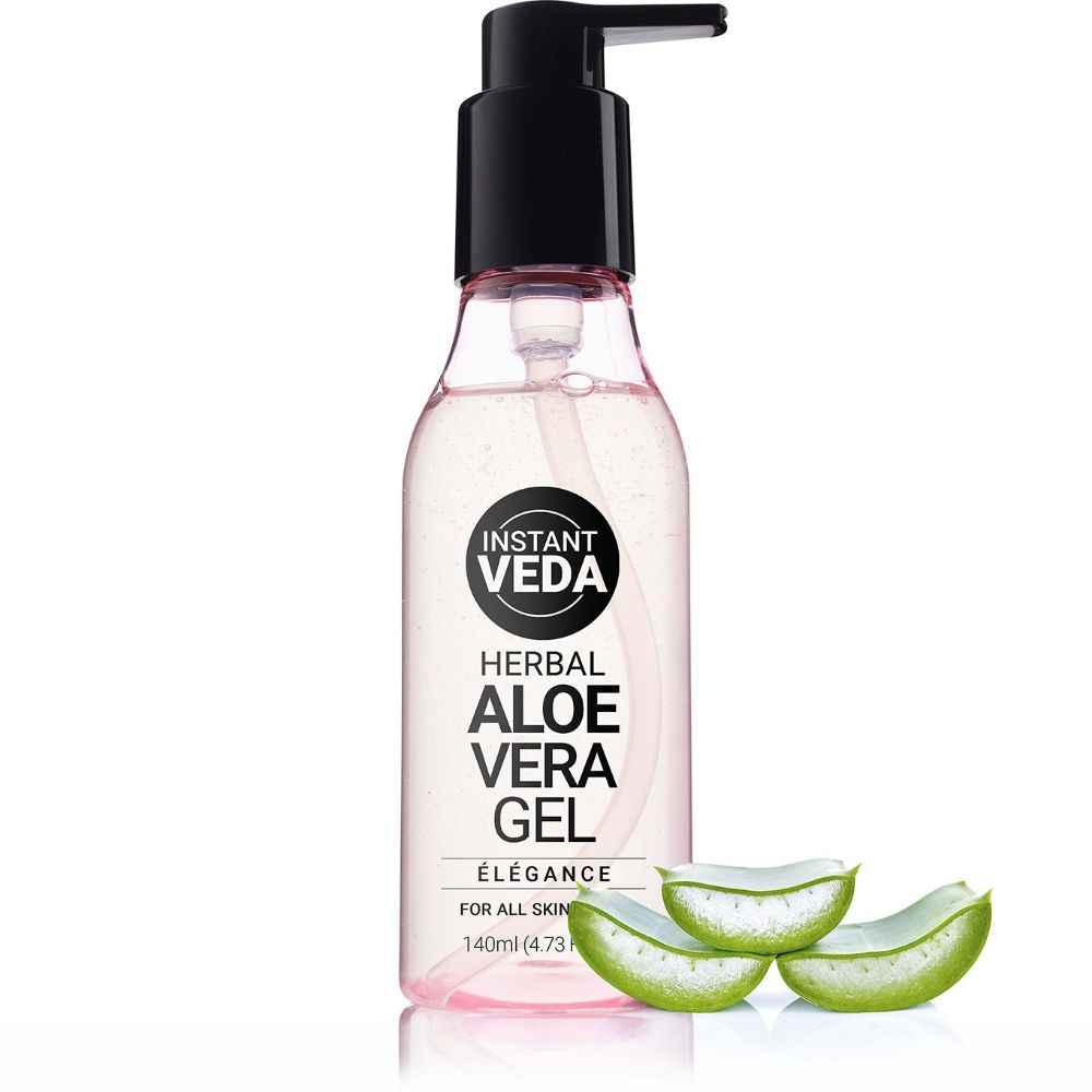 Buy INSTANT VEDA Pure Aloe Vera Gel | Contains Aloe Vera Pulp | No Added Color | Multipurpose Aloe Vera Gel Pump | 140 ml - Purplle
