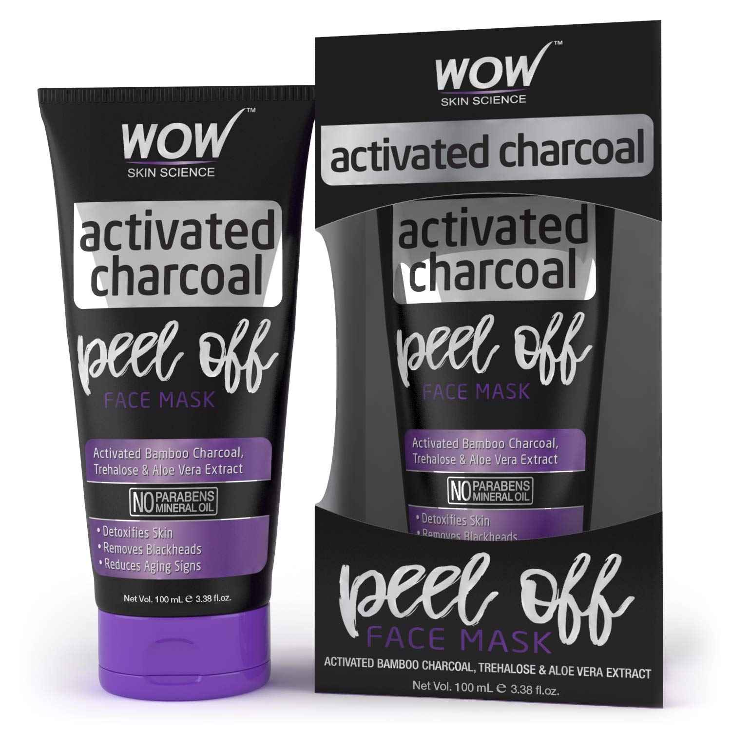 Buy WOW Skin Science Activated Charcoal Peel Off Mask (100 ml) BOGO - Purplle