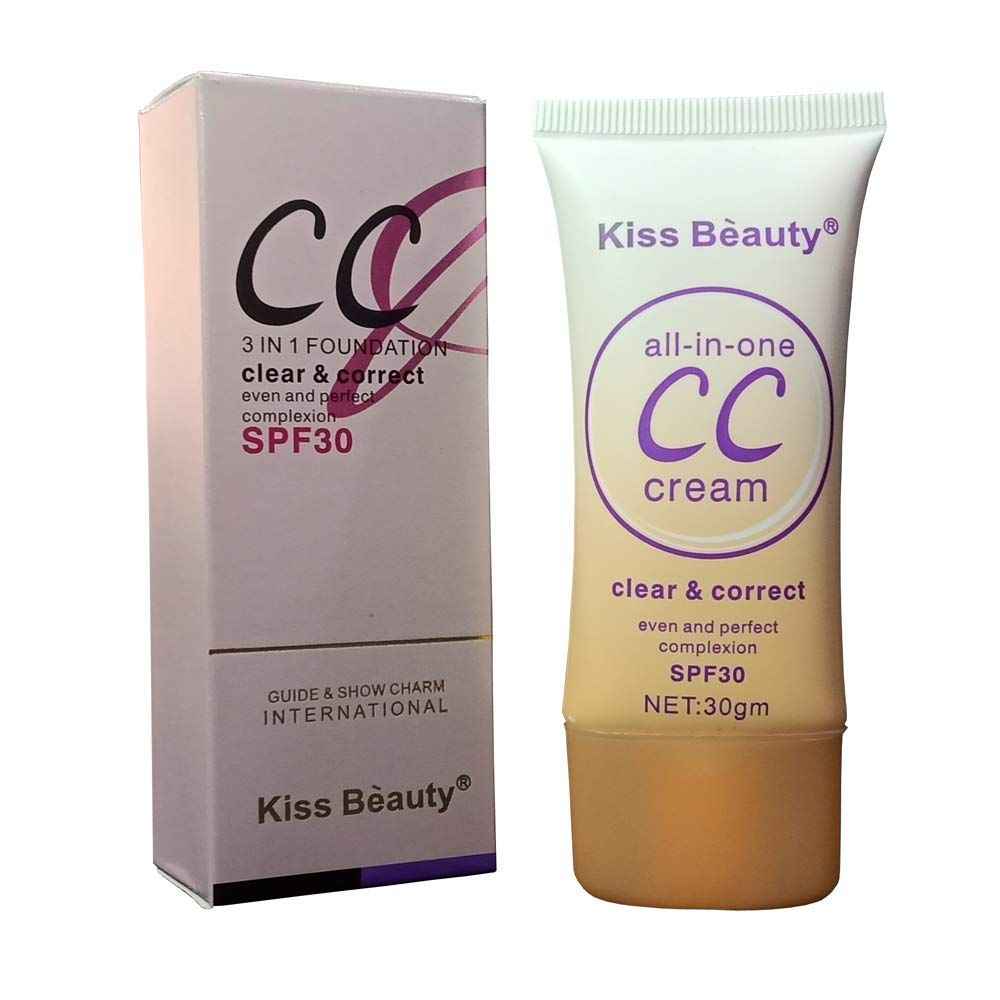 Buy Kiss Beauty CC 3in1 Clear & Correct Even Complexion Foundation with SPF 30 (30 g) - Purplle