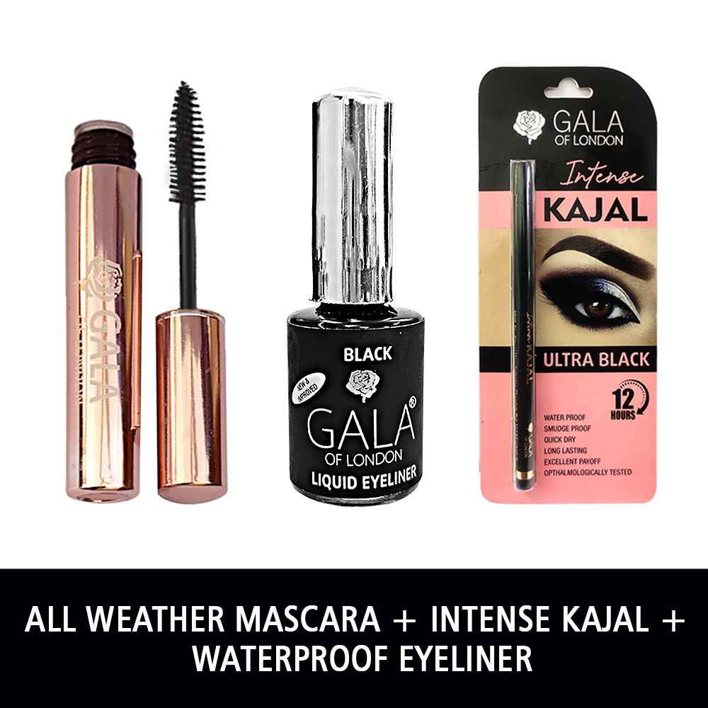 Buy Gala of London Get It All Smokey! - Combo of Last Intense All weather Mascara, Intense Kajal & Waterproof Eyeliner - Purplle