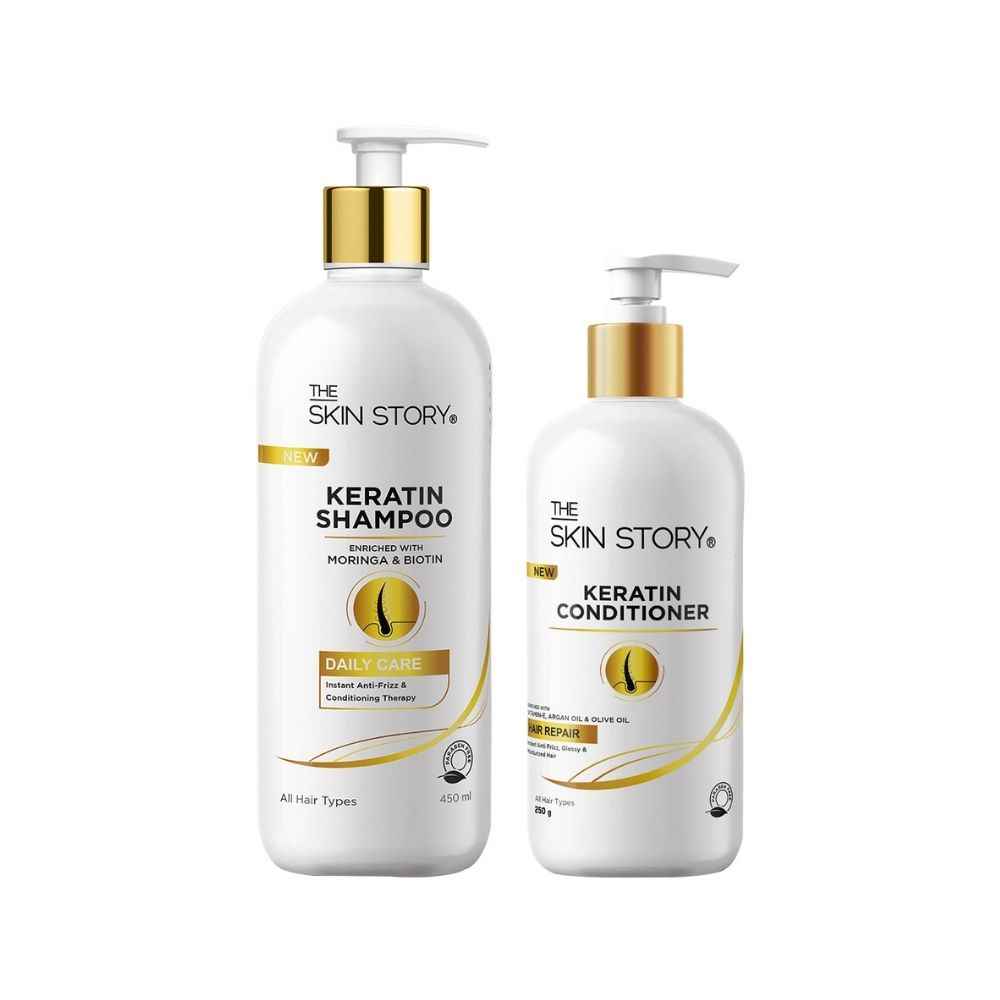 Buy The Skin Story Daily Hair Care Duo Value Pack (The Skin Story Keratin Shampoo, Daily Care, 450ml + The Skin Story Keratin Conditioner, Daily Care, 250g) - Purplle