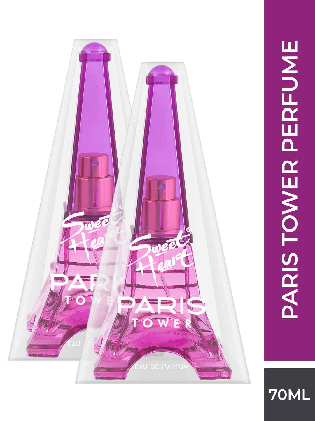 Buy Sweetheart Purple Paris Tower Eau De Parfum, 70ml Each (Pack Of 2) - Purplle