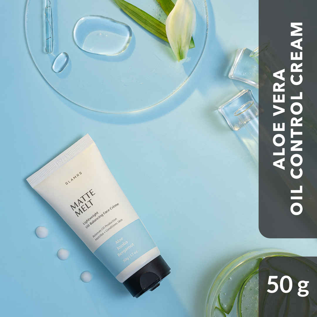 Buy Glamrs MATTE MELT Lightweight Oil-Balancing Face Cream with Aloe Vera and Jojoba Oil For Oily Skin And Greasiness (50 g) - Purplle