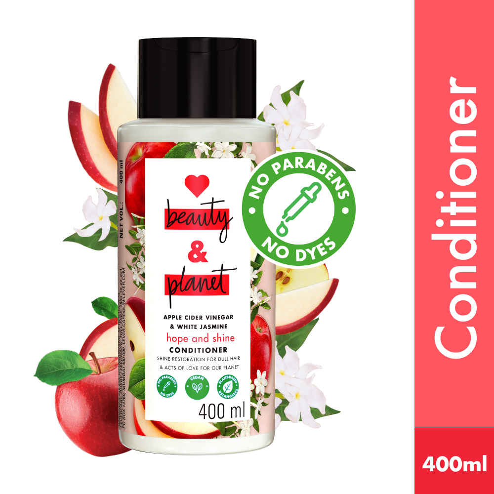 Buy Love Beauty & Planet Apple Cider Vinegar & Jasmine Paraben Free Shine Conditioner, 400 ml - Purplle