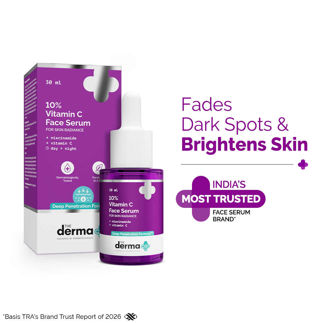Buy The Derma Co 10% Vitamin C Face Serum with 5% Niacinamide, Powered by Deep Penetration Formula™ | Fades Dark Spots | Reduces Pigmentation | Boosts Collagen | Brightens Skin | All Skin Types | 30 ml - Purplle