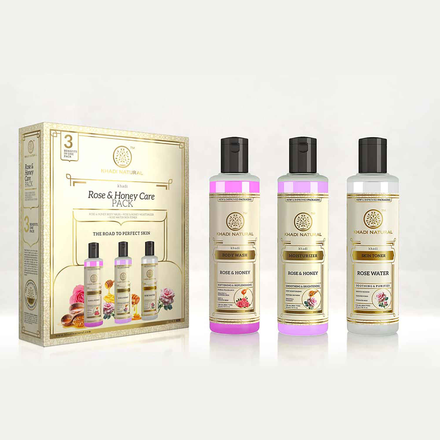 Buy Khadi Natural Rose & Honey Care Pack - Purplle