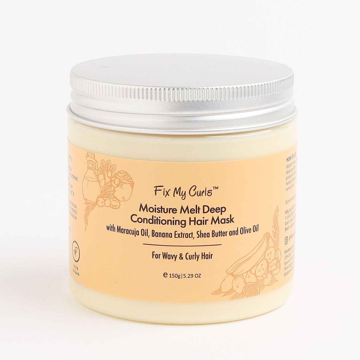Buy Fix My Curls Moisture Melt Deep Conditioning Hair Mask With Maracuja Oil, Banana Extract and Shea Butter for Curly and Wavy Hair (150 g) - Purplle