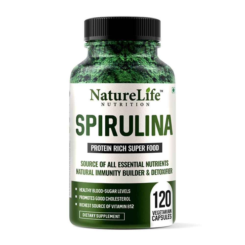 Buy Nature Life Nutrition Spirulina Capsules 2000mg – Green Superfood – 120 Veg Capsules - Purplle