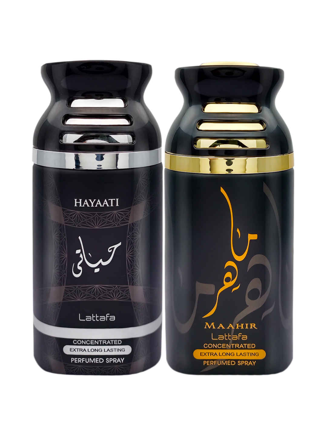 Buy Lattafa Maahir Gold & Hayaati Concentrated Deodorant, 250ml Each (pack of 2) - Purplle