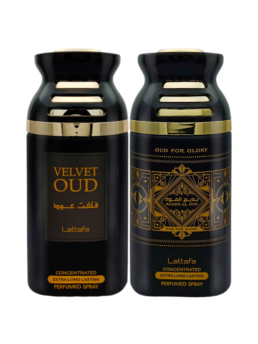 Buy Lattafa Velvet Oud & Badee Al Oud (Oud for Glory) Concentrated Deodorant, 250ml Each (pack of 2) - Purplle