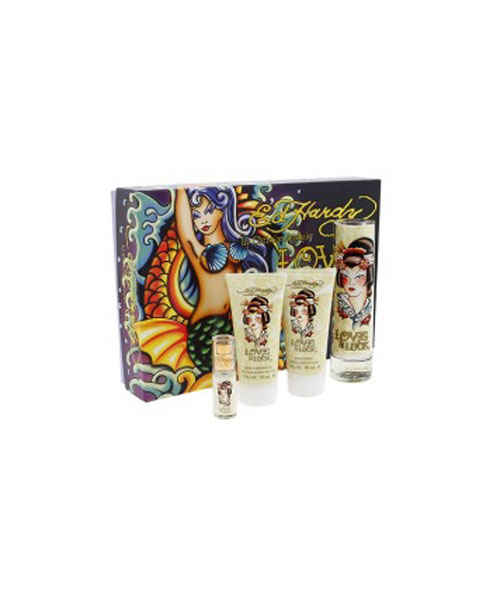 Buy Ed Hardy Love Luck Women Mermaid Gift Set Eau De Parfum 100 ml Eau De Parfum 7.5 ml Body Lotion 90 ml Shower Gel 90 ml - Purplle