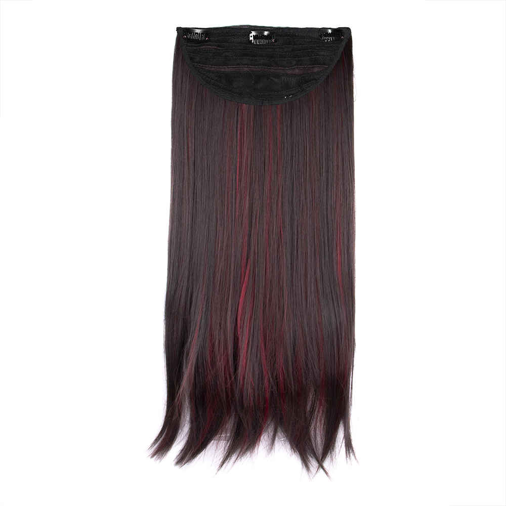 Buy STREAK STREET CLIP-IN 18" BURGUNDY STRAIGHT HAIR EXTENSIONS - Purplle