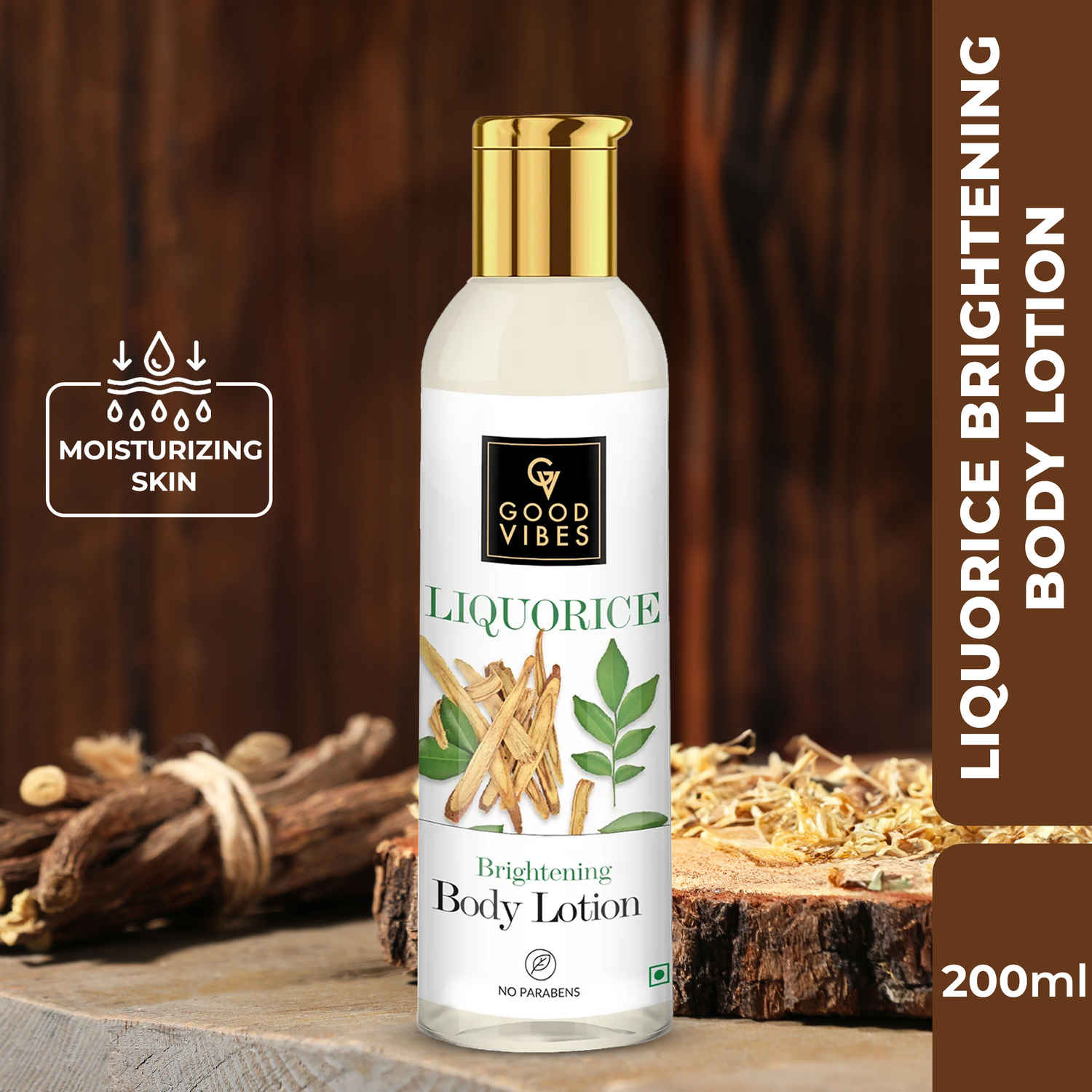 Buy Good Vibes Liquorice Brightening Body Lotion | Moisturizing, Softening | With Avocado Oil | No Parabens, No Sulphate, No Animal Testing (200 ml) - Purplle