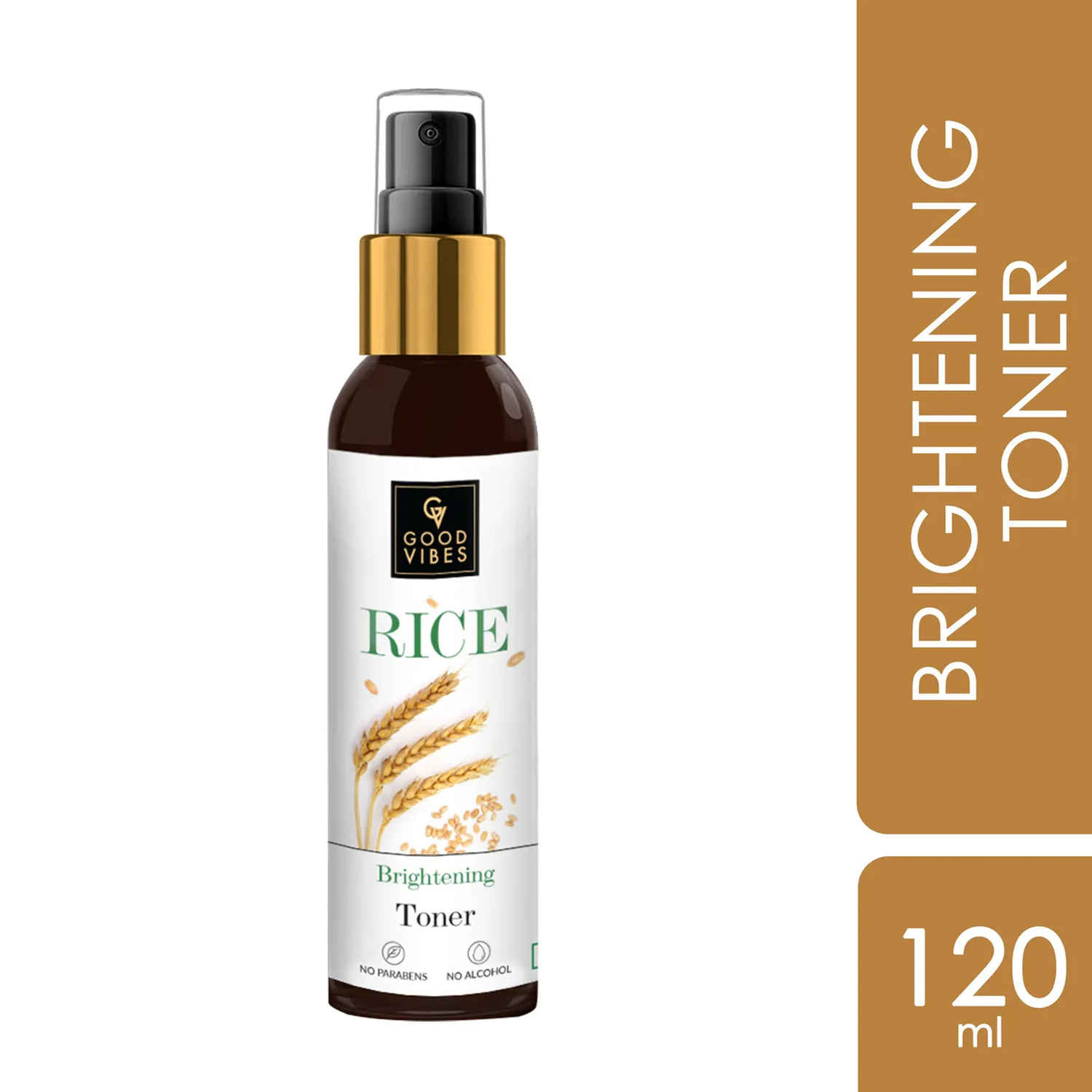 Buy Good Vibes Rice Brightening Toner | Pore Minimizing, Hydrating | With Cucumber | No Alcohol, No Parabens, No Sulphates, No Mineral Oil (120 ml) - Purplle