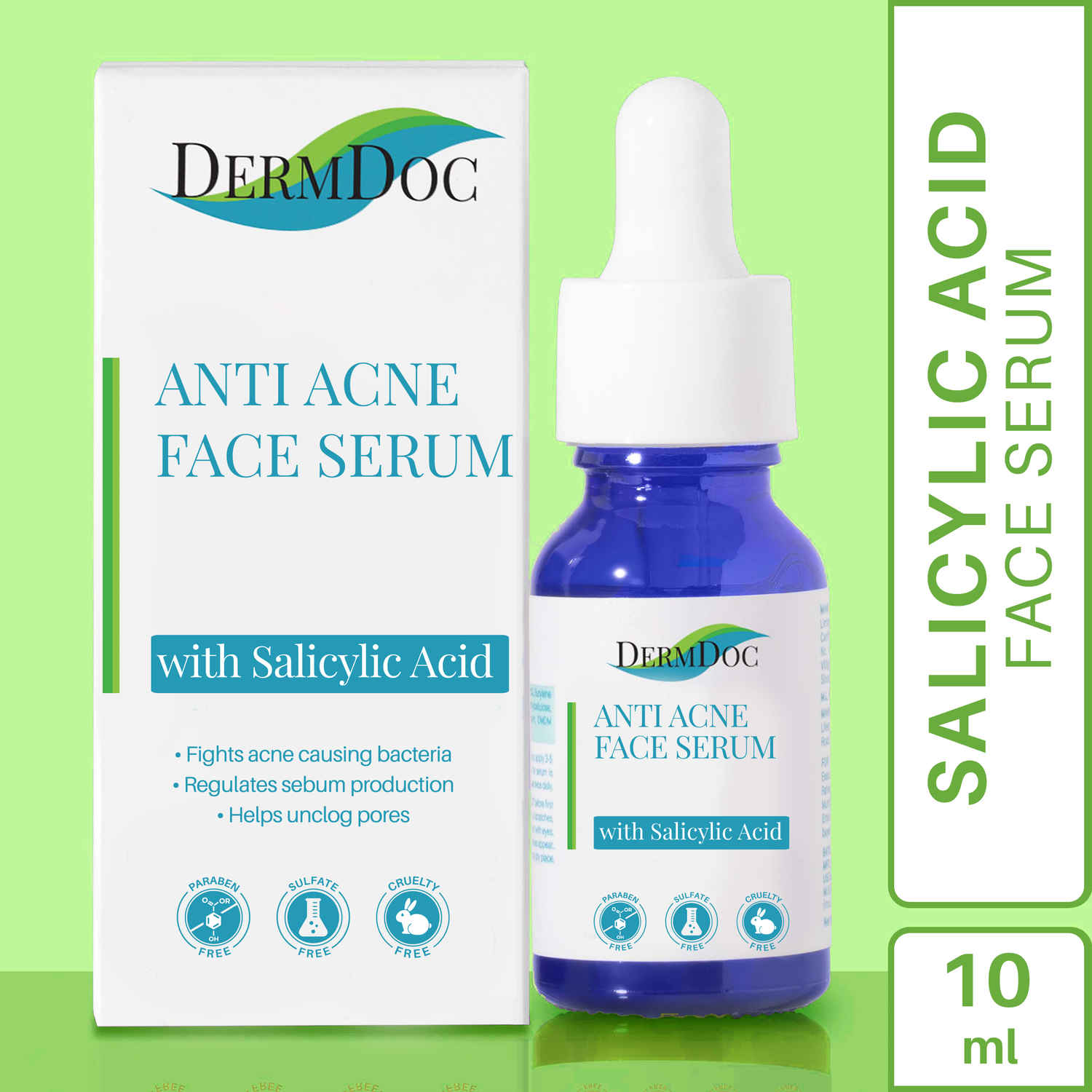 Buy DermDoc Salicylic Acid Face Serum (10 ml)|For Oily & Acne Prone Skin|Reduces Acne & Blackheads, Regularizes Sebum Production, Evens Skin Texture|Paraben Free, Sulfate Free, Cruelty Free - Purplle