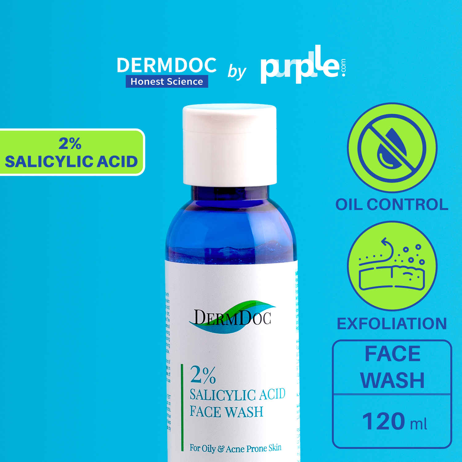 Buy DermDoc Salicylic Acid face wash (120 ml) | face wash for acne | oil free face wash | face wash for pimple | acne treatment - Purplle