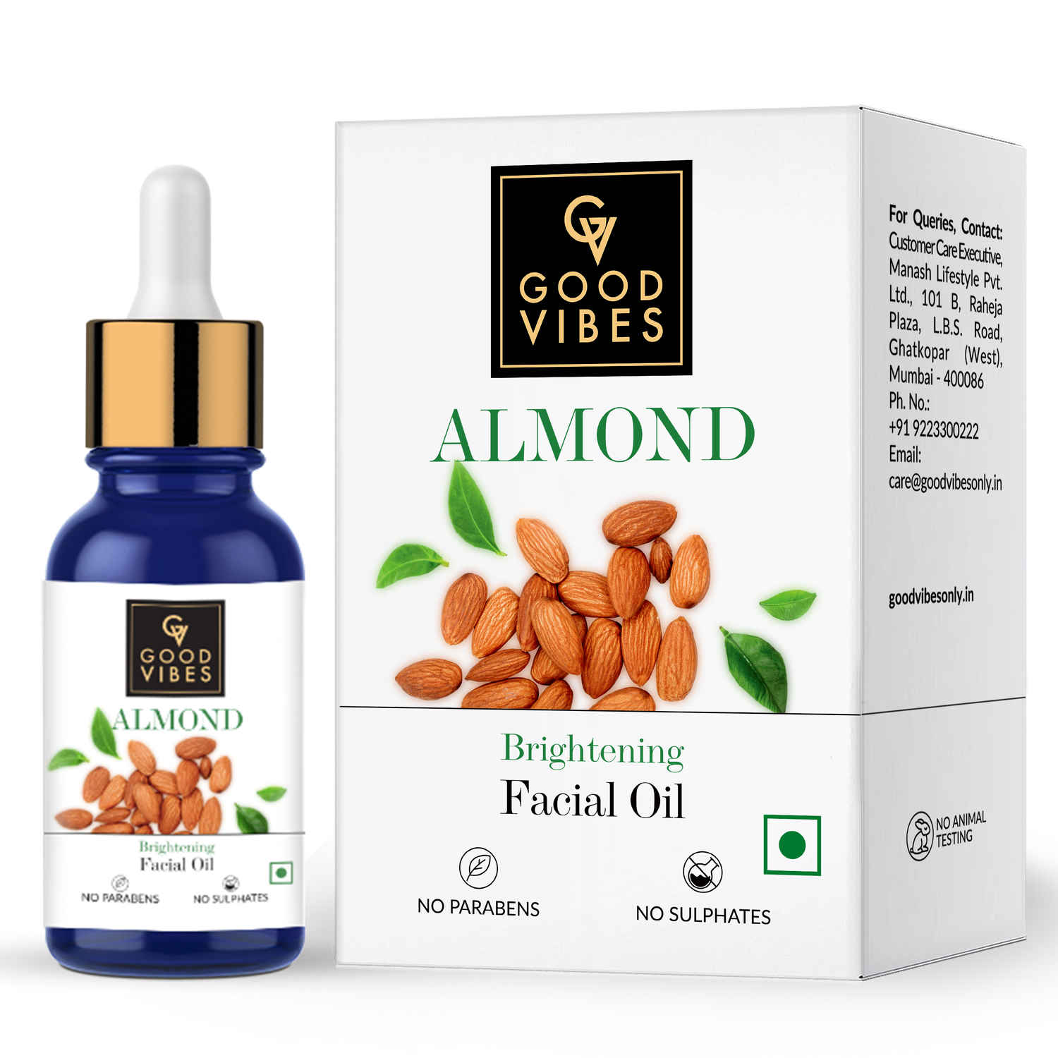 Buy Good Vibes Brightening Facial Oil - Almond (10 ml) - Purplle