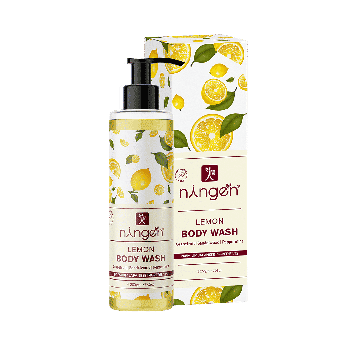 Buy Ningen Lemon Body Wash I Essence of Grapefruit, Sandalwood, Peppermint I Irritation Free, Paraben Free I Powerhouse of Antioxidants, Helps Detoxify the Skin I(200 g) - Purplle