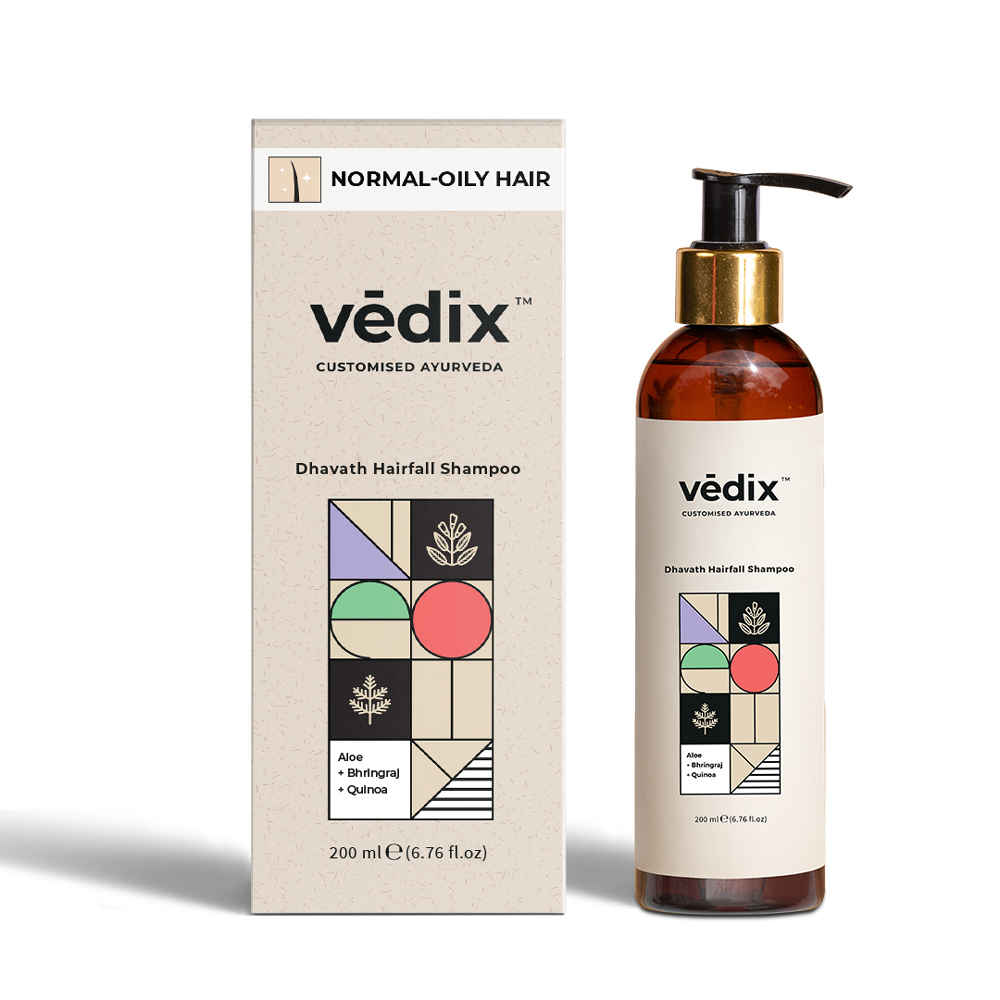 Buy Vedix Ayurvedic Dhavath Hairfall Shampoo -For Normal-Oily Hair - With With Aloe Vera, Bhringraj, Quinoa (200 ml) - Purplle