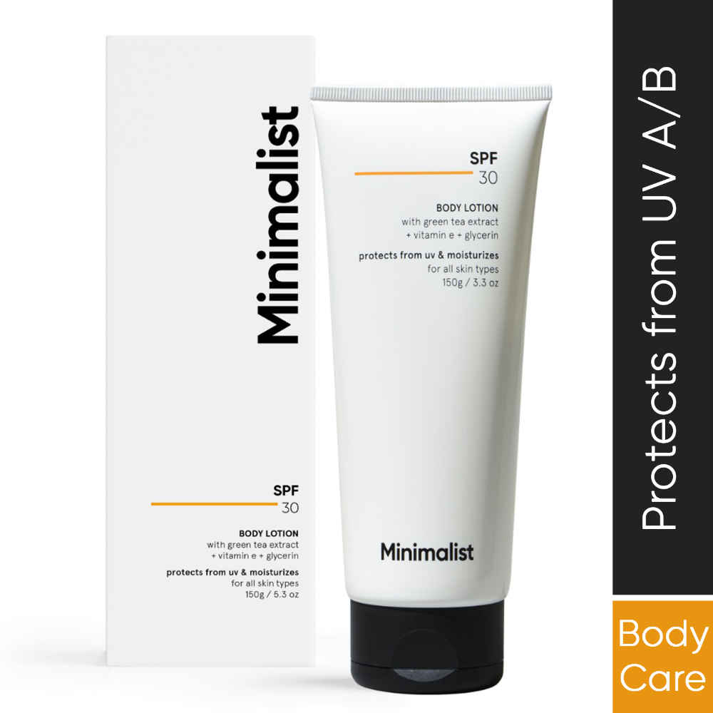 Buy Minimalist SPF 30 Body Lotion with Vitamin E, Gylcerin & Green Tea Extract (150 gm) - Purplle