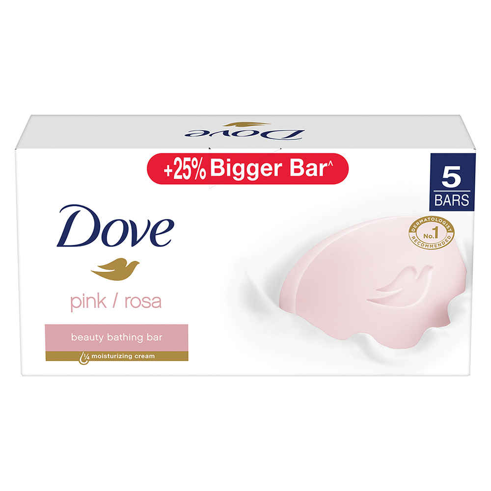 Buy Dove Pink Beauty Bar - Soft, Smooth, Glowing Skin, 125*5g - Purplle