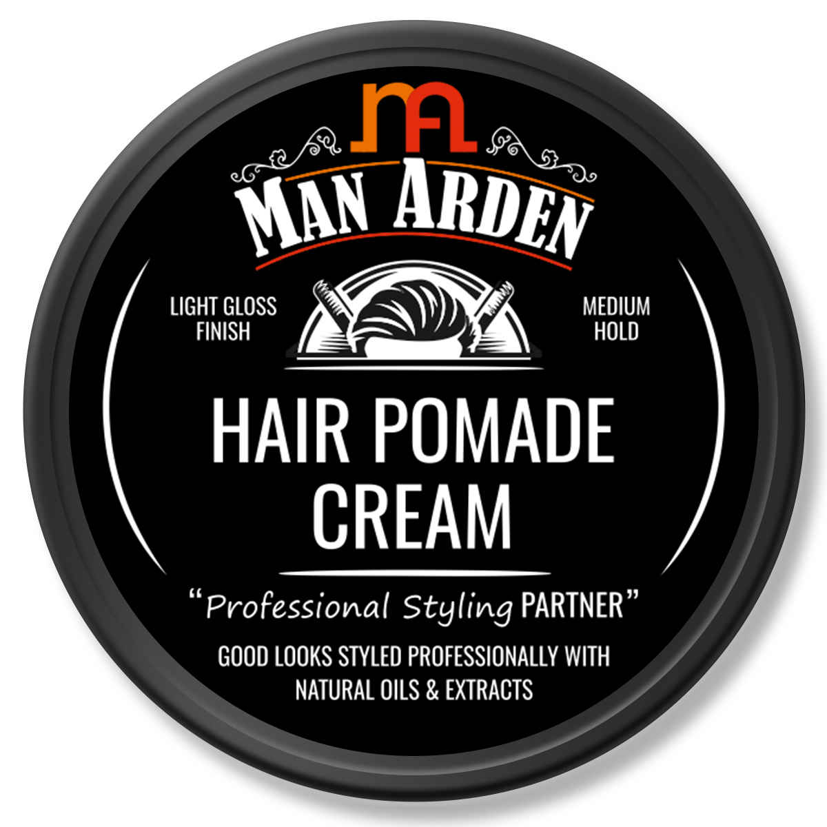 Buy Man Arden Hair Pomade Cream Professional Styling For Anti Frizz Light Gloss Finish, Medium Hold, Non Greasy, Anytime Re-Stylable (50 g) - Purplle