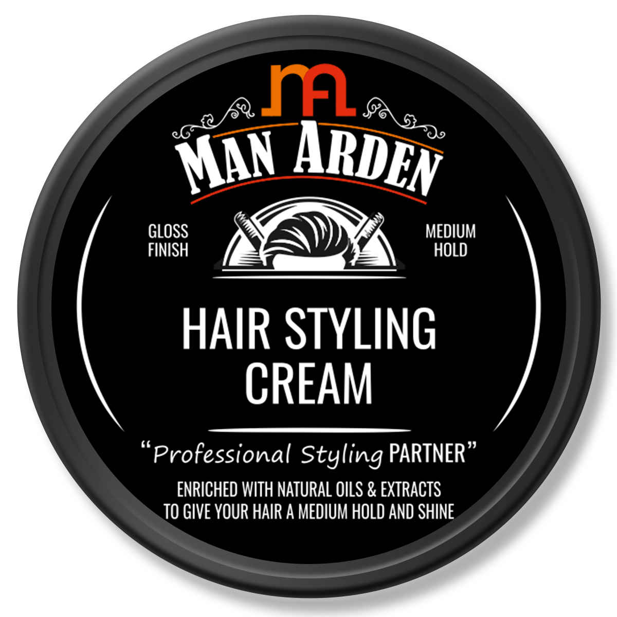 Buy Man Arden Hair Styling Cream Professional Styling For Gloss Finish, Medium Hold, Easy Wash Off, Anytime Re-Stylable (50 g) - Purplle