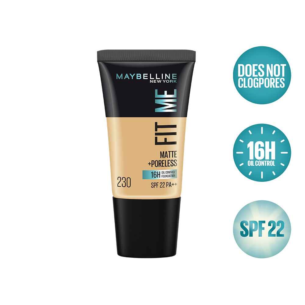 Buy Maybelline New York Fit Me Matte+Poreless Liquid Foundation Tube - Natural Buff 230 (18 ml) - Purplle
